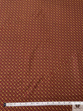Equestrian Tack Printed Fine Silk Twill Pre-Cut Panel - Red / Yellow-Gold / Tan