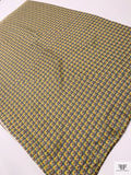 Boat Printed Fine Silk Twill Panel - Yellow / Green / Lilac