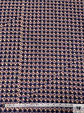 Boat Printed Fine Silk Twill Panel - Navy Blue / Orange / Butter Yellow