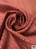 Equestrian Tack Printed Fine Silk Twill Pre-Cut Panel - Red / Yellow / Sage
