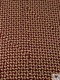 Paisley Printed Silk Jacquard Pre-Cut Panel - Burgundy / Vanilla-Gold / Grey