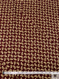 Paisley Printed Silk Jacquard Pre-Cut Panel - Burgundy / Vanilla-Gold / Grey