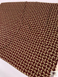 Paisley Printed Silk Jacquard Pre-Cut Panel - Burgundy / Vanilla-Gold / Grey