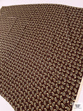 Paisley Printed Silk Jacquard Pre-Cut Panel - Chocolate Mauve / Vanilla-Gold / Slate Blue