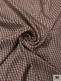 Geometric Printed Silk Twill Panel - Burgundy / Brandon Beige / Pale Ochre