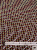 Geometric Printed Silk Twill Panel - Burgundy / Brandon Beige / Pale Ochre