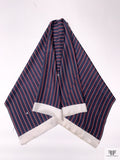 Striped Printed Silk Twill Panel - Navy / Red / White