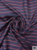 Striped Printed Silk Twill Panel - Navy / Red / White