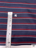 Striped Printed Silk Twill Panel - Navy / Red / White