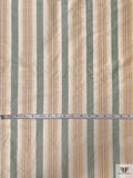 Striped Yarn-Dyed Silk Shantung - Sage Green / Peach / Pale Yellow / White