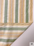 Striped Yarn-Dyed Silk Shantung - Sage Green / Peach / Pale Yellow / White