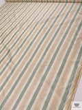 Striped Yarn-Dyed Silk Shantung - Sage Green / Peach / Pale Yellow / White