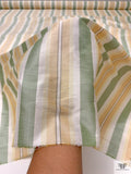 Striped Yarn-Dyed Silk Shantung - Sage Green / Peach / Pale Yellow / White