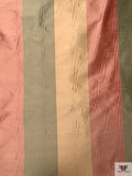 Striped Yarn-Dyed Silk Shantung - Vintage Coral / Biscotti Gold / Vintage Green