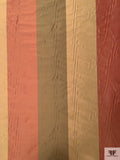 Striped Yarn-Dyed Silk Shantung - Khaki Green / Olive / Red