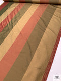 Striped Yarn-Dyed Silk Shantung - Khaki Green / Olive / Red