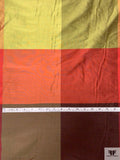 Gingham Plaid Yarn-Dyed Silk Shantung - Reds / Greens / Biscotti Gold