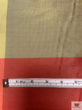 Gingham Plaid Yarn-Dyed Silk Shantung - Reds / Pale Greens / Biscotti Gold