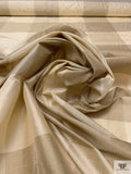 Gingham Plaid Yarn-Dyed Silk Shantung - Brandon Beige / Ivory