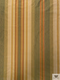 Striped Yarn-Dyed Silk Taffeta - Vintage Olive / Burnt Orange / Olive Gold
