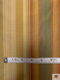 Striped Yarn-Dyed Silk Taffeta - Vintage Olive / Burnt Orange / Olive Gold