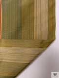 Striped Yarn-Dyed Silk Taffeta - Vintage Olive / Burnt Orange / Olive Gold
