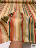 Striped Yarn-Dyed Silk Taffeta - Vintage Greens / Olive Golds / Reds