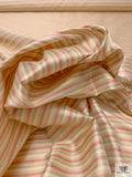 Striped Yarn-Dyed Silk Taffeta - Pale Olive / Pale Maroon / Creams