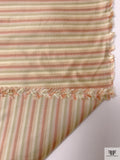Striped Yarn-Dyed Silk Taffeta - Pale Olive / Pale Maroon / Creams