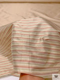 Striped Yarn-Dyed Silk Taffeta - Pale Olive / Pale Maroon / Creams