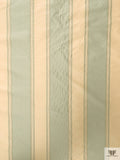 Striped Yarn-Dyed Silk Taffeta - Dusty Aqua / Bisque