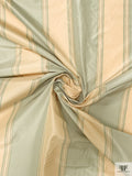 Striped Yarn-Dyed Silk Taffeta - Dusty Aqua / Bisque
