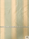 Striped Yarn-Dyed Silk Taffeta - Dusty Aqua / Bisque