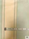 Striped Yarn-Dyed Silk Taffeta - Dusty Aqua / Bisque