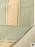 Striped Yarn-Dyed Silk Taffeta - Dusty Aqua / Bisque