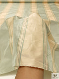 Striped Yarn-Dyed Silk Taffeta - Dusty Aqua / Bisque