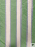 Striped Yarn-Dyed Silk Taffeta - Sea Green / Blue / Off-White