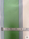 Striped Yarn-Dyed Silk Taffeta - Sea Green / Blue / Off-White