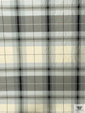 Plaid Yarn-Dyed Silk Taffeta - Shades of Grey / Ivory