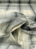 Plaid Yarn-Dyed Silk Taffeta - Shades of Grey / Ivory