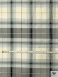 Plaid Yarn-Dyed Silk Taffeta - Shades of Grey / Ivory