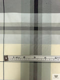 Plaid Yarn-Dyed Silk Taffeta - Shades of Grey / Ivory