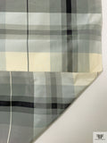 Plaid Yarn-Dyed Silk Taffeta - Shades of Grey / Ivory