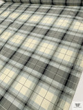 Plaid Yarn-Dyed Silk Taffeta - Shades of Grey / Ivory