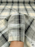 Plaid Yarn-Dyed Silk Taffeta - Shades of Grey / Ivory