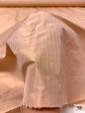 Satin Striped Yarn-Dyed Silk Shantung - Peach / Vintage Pink