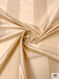 Bold Striped Yarn-Dyed Silk Shantung - Beige / Shaker Beige