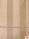 Bold Striped Yarn-Dyed Silk Shantung - Beige / Shaker Beige