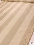 Bold Striped Yarn-Dyed Silk Shantung - Beige / Shaker Beige
