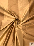 Bold Striped Yarn-Dyed Silk Shantung - Antique Copper Gold